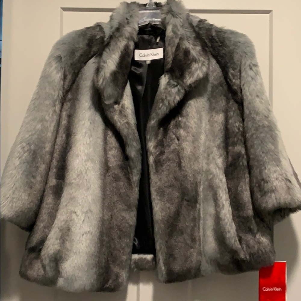 Calvin Klein Faux Fur Jacket women’s size Small